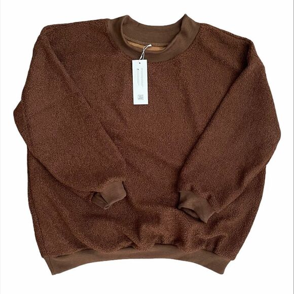 Kyerivs Fuzzy Knitted Sweater Sherpa Fleece - Picture 4 of 10